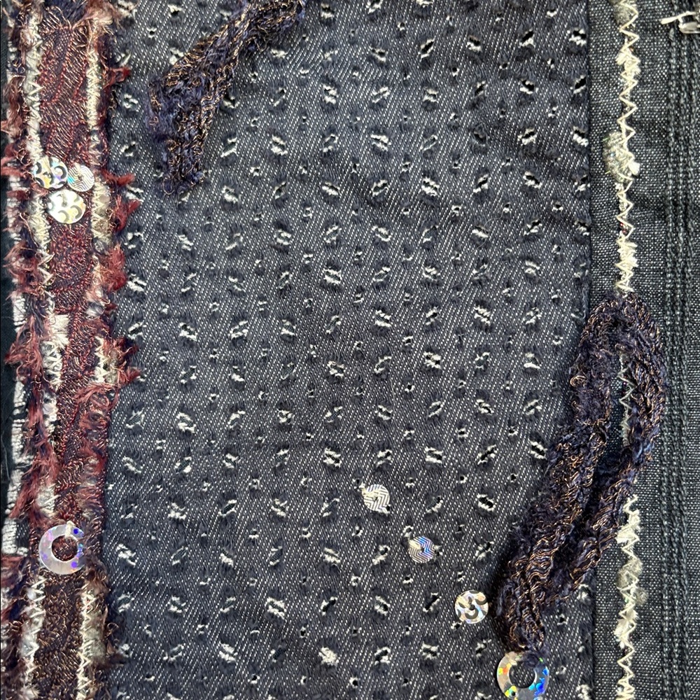 Yak Magik Artisan Boho Patchwork Jacket- Pure Cotton & Silk Fringe- Lagenlook - Picture 12 of 17